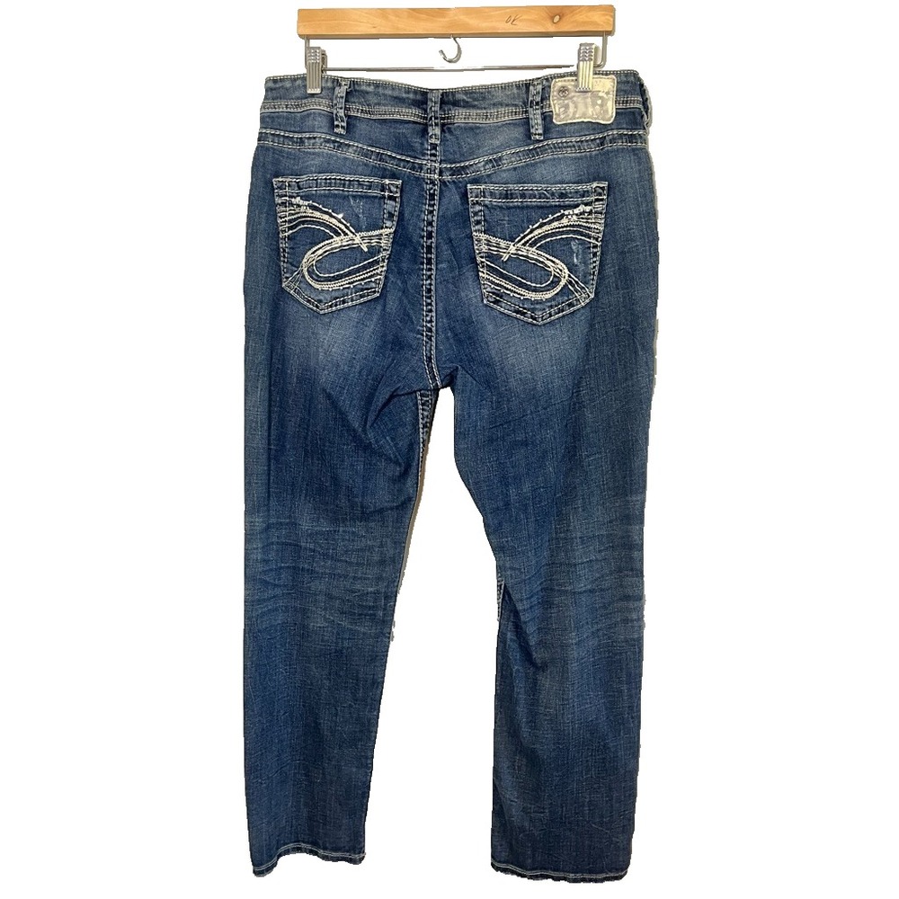 Silver Jeans Co Denim Sam Jeans 14 Dark Wash Emrboidery Western Country Cowgirl